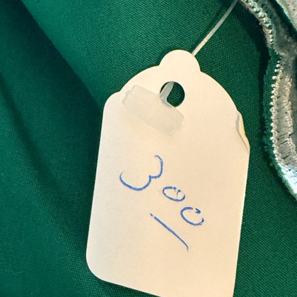 Veloso's Gift Shop NWT Vintage Green Kaftan w/ White Embroidery Coverup Dress OS - Picture 13 of 14